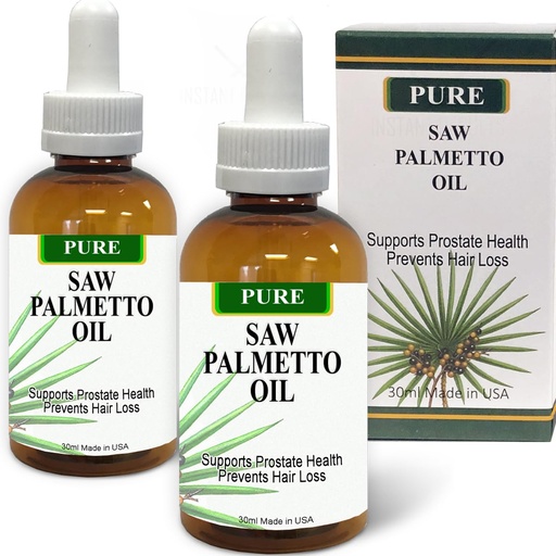 [BRSW2ZYDPJ5QACA3] Pure Saw Palmetto Berries Oil 2x30ml Wild & Natural 60-90-day Supply Unlike Inefficient Powders, Supports Prostate Health Sleep Better Reduce Frequent Urination DHT Blocker Help Stop Hair Loss