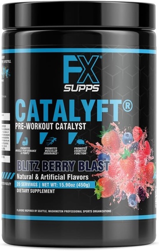 [BRSWGAQKCEBWMDLB] FXSUPPS Catalyft Kişilər və Qadınlar üçün əvvəl TozDrink Blitz Berry Blast Dietary Tix, Caffeine və Beta-Alanine ilə yaxşı - Enerji Pump,Muscle Kazan və Focus üçün ən yaxşı,20 Xidmət(1 Paket)