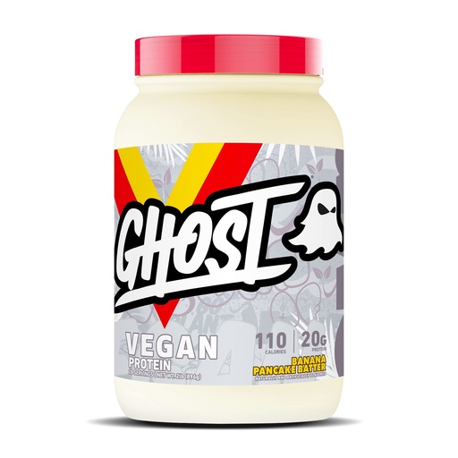 [BRSWYYIYCF7WC3LG] GHOST Vegan Protein Powder, Banana Pancake Batter - 2lb, 20g of Protein - Plant-Based Pea & Organic Pumpkin Protein - ­Post Workout & Nutrition Shakes, Smoothies, & Baking - Soy & Gluten-Free