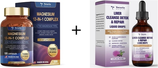[BRSRA2QHCB5QOA3V] 12 in 1 Magnesium Complex+Liver Cleanse Detox & Repair Liquid