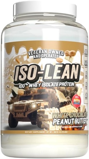 [BRSROFAQCQJRSEIZ] Isolean, 100% Whey Protein Isolate, Low Sugar, Maximize Recovery, Veteren Owned and Operated (28 Servings, White Chocolate Peanut Butter)