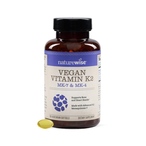[BRSRAYADB56RQHTH] NatureWise Vitamin K2 600mcg Supplement with MK-7 100mcg & MK-4 500mcg - Enhanced Bioavailable Formula - K Complex for Bone and Heart Health - Vegan, Gluten Free, Non-GMO -180 Softgels[6-Month Supply]