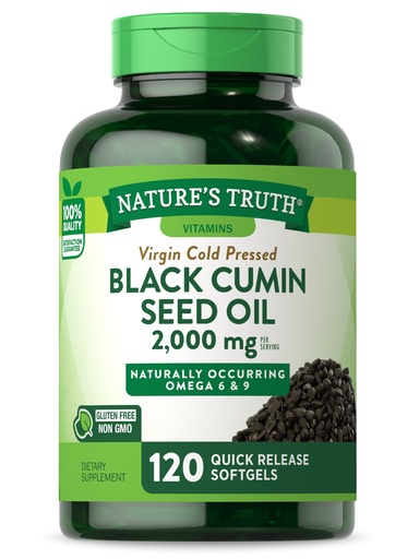 [BRSRO2T6A55GMF3B] Nature's Truth Black Seed Oil Pills | 2,000mg | 120 Softgels | Virgin Cold Pressed Cumin | Non-GMO and Gluten Free Supplement