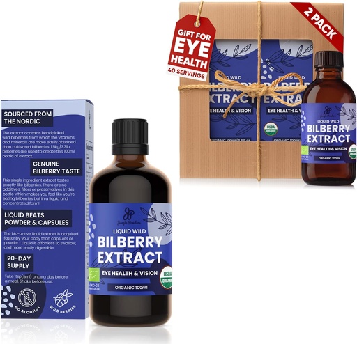 [BRSRAGQYBMPGGGQU] Jungle Powders Wild Bilberry Extract 3x3.4oz Bottle of Liquid Bilberry Anthocyanin Alcohol-Free European Blueberry Bilberry Supplement for Eyes High Bioavailability Liquid Extract