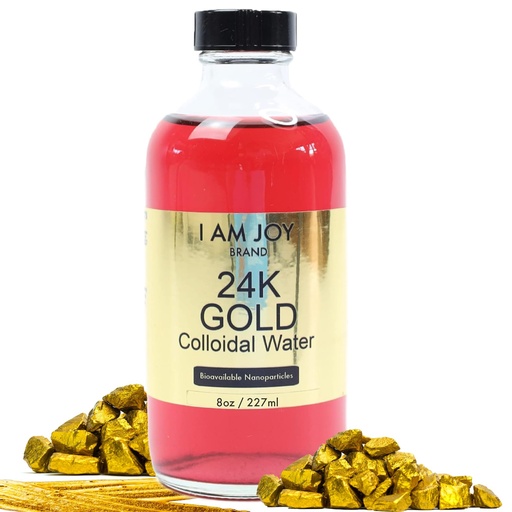 [BRSRMFI5OQBQEEIU] I Am Joy: Liquid Colloidal Gold 24k 99.99% Pure 100ppm Ruby Red Water Based All Natural Electrolysis Large 8oz Glass Bottle