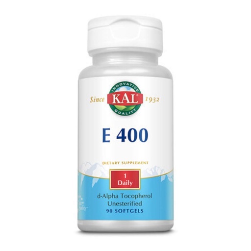 [BRSWIYTYCUPQIFQV] KAL E-400 D-Alpha Tocopherol 400 IU Softgels, 90 Count