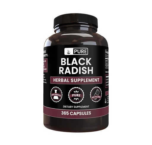 [BRSWYCDYDIIRMDT4] Pure Original Ingredients Black Radish (365 Capsules) No Magnesium Or Rice Fillers, Always Pure, Lab Verified