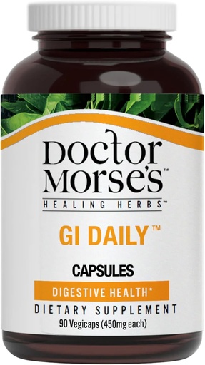 [BRSRAZA6BFYBSAD4] Doctor Morse's GI Daily - Gut Cleanse - תמיכה מזיקה - Intestinal, Total Gut Support - Naturopath Formulated - Marshmallow Root, Slippery Elm Bark, Mullein Leaf - 90 קפסולות - 45 יום אספקה