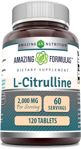 [BRSWECATBZ5BQCTB] Erstaunliche Formeln L Citrulline 2000mg Pro Servieren 120 Tabletten Ergänzung | Aminosäure Ergänzung für Männer & Frauen | Non-GMO | Gluten Free | Made in USA