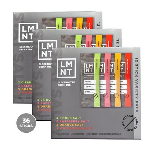 [BRSROAYNAUMRSCD2] LMNT Zero Sugar Electrolytes - Variety Pack Bundle | Drink Mix | 36-Count