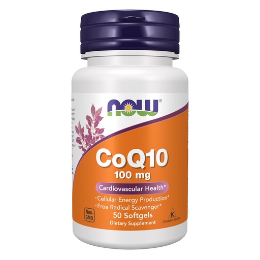[BRSWIY35CYEBMG3E] NOW Supplements, CoQ10 (Coenzyme Q10) 100 mg, Pharmaceutical Grade, Cardiovascular Health*, 50 Softgels