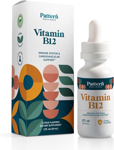 [BRSRMAIRCV5Q4YDH] Padrão de bem-estar Vitamina B12 5000 mcg – gotas líquidas sublinguais – metilcobalamina, Suporta energia e saúde imunológica – Vegan Citrus Flavor – 2 fl. oz (60ml), 3o Partido Lab testado