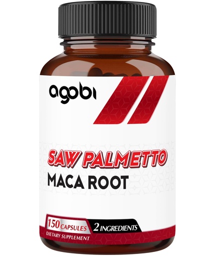 [BRSROED6CEGRAYD4] agobi Saw Palmetto Supplement with Maca Root - High Extract Support for Hair Health, Restful Mood & Energy Support - 150 Veggie Capsules