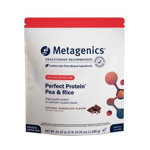 [BRSWY2YLOQOR42DX] Metagenics Perfect Protein Pea & Rice - Plant-Based Protein Powder with 20g Protein & 3.5g BCAAs - Supports Muscle Growth & Recovery - Non-GMO, Gluten-Free, Dairy-Free - Chocolate - 30 Servings
