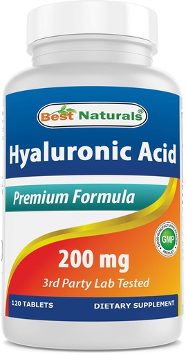 [BRSWYBL7AQCQ23L4] Best Naturals Hyaluronic Acid 200 mg 120 Tablets (Non-GMO, Gluten Free) - Promotes Youthful Healthy Skin & Healthy Joint Function (120 Count (Pack of 1))