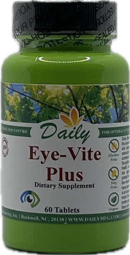 [BRSWECQYPNYQI3LF] Daily Manufacturing Eye-Vite Plus™ (Vitamin's A, C, E, Zinc, Gamma Aminobutyric Acid (GABA), Lutein, Zeaxanthin & Bilberry)