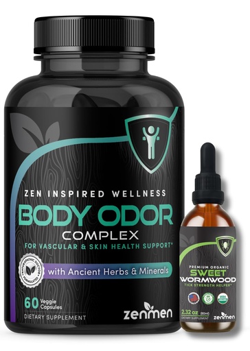 [BRSRAEIHCEJRQ3QU] Zenmen Overall Wellness Bundle: Body Odor Supplement and Sweet Wormwood Tincture Bundle