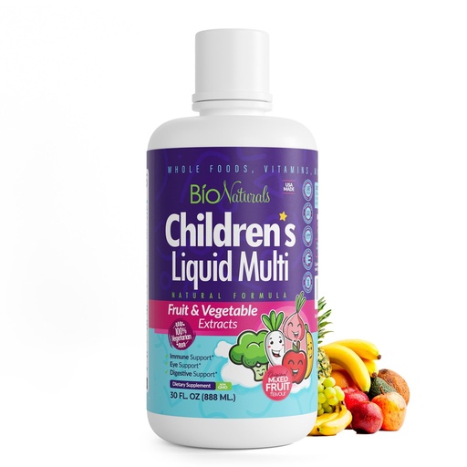 [BRSWGZQKBAIBGCYU] Children's Liquid Multivitamin & Immune Booster - Natural Supplement for Kids & Toddlers with Vitamins A B C D3 E, Fiber, Fruits & Vegetables - No GMOs, Gluten, Sugar, Dairy, Soy - 16oz