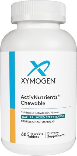 [BRSRMGQTCR5WK33Z] XYMOGEN Children's ActivNutrients Chewable - Mixed Berry Multivitamin for Kids - Multi Vitamin Multimineral for Wellness + Immune Support - Chelated Minerals + B Vitamins with Folate (60 Tablets)