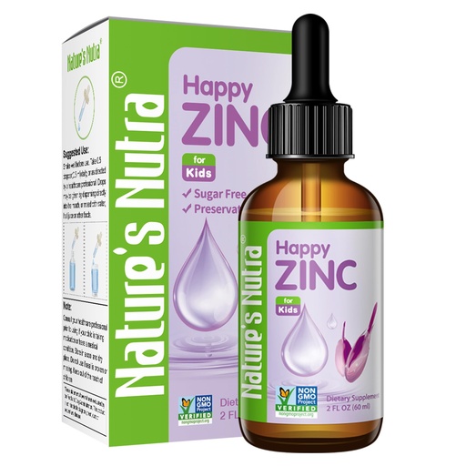 [BRSWKZAKA55RGDYZ] Nature's Nutra Happy Zinc, Liquid for Baby, Infant, Kids and Children, TRAACS Chelate Zinc, High Bioavailability, Non-GMO, Kosher, 2 Fl. Oz (60ml)