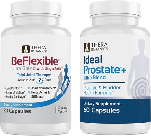 [BRSW2YYEC4OQID3L] Therabotanics BeFlexible Ultra Joint Support Supplement and Ideal Prostate Ultra Powerful Prostate Supplement for Men* Bundle