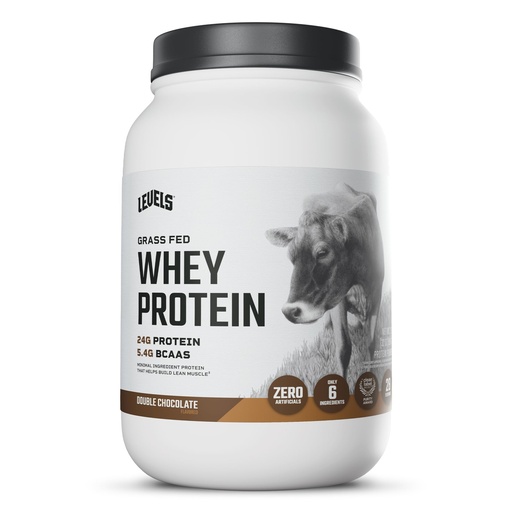 [BRSW2YDYCIPGECQV] Levels Grass Fed Whey Protein Powder, No Artificials, 24G of Protein, Double Chocolate, 2LB