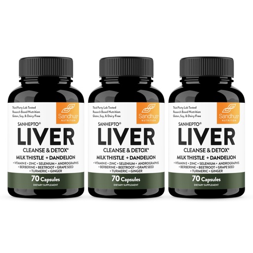 [BRSRAFD5B5YRE23Z] Sandhu's Liver Cleanse Detox & Repair Support Capsules with Milk Thistle & Dandelion Root | Herbal Supplement Pills for Liver Health | for Men & Women | Made in USA | Viral on Tiktok | 210 Count