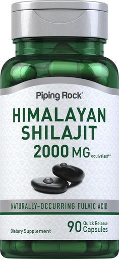 [BRSWIAQ5CIFWYCL4] Pipping Rock Shilajit Capsules → 2000mg → 90 Counter → 喜马拉雅富尔维奇酸 → Non-GMO, Gluten Free Supplement