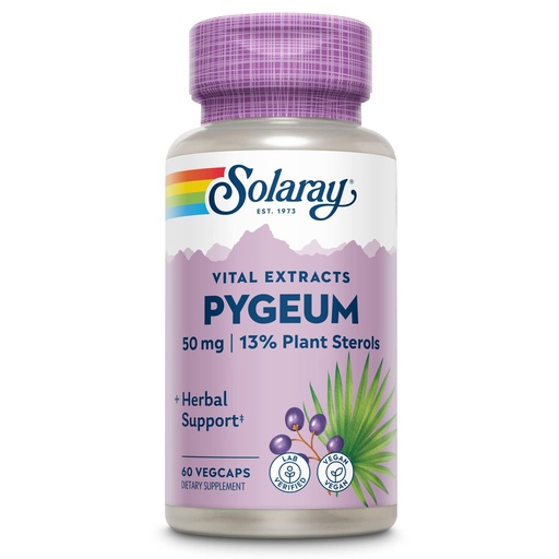 [BRSWIYT3OMAQ4HTM] SOLARAY Pygeum Bark Extract 50mg - Pygeum Supplement for Prostate Health Support - Guaranteed to Contain 6.5mg Plant Sterols Like Beta Sitosterol, Non-GMO, Vegan, 60-Day Guarantee, 60 Serv, 60 VegCaps