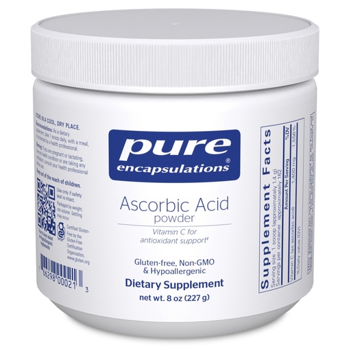 [BRSWIYQODMFRA3IV] Pure Encapsulations Ascorbic Acid Powder | Hypoallergenic Vitamin C Supplement for Antioxidant Support* | 8 Ounces