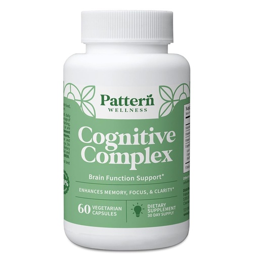 [BRSROFANOQHBADLA] Pattern Wellness Cognitive Complex Supplement – 60 Vegetarian Capsules | Supports Brain Health & Mental Clarity – with Lion’s Mane, Bacopa & B Vitamins