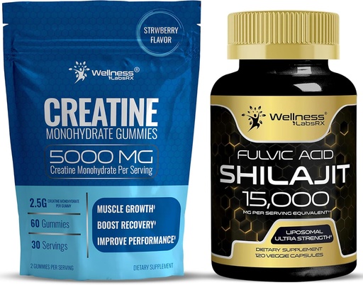 [BRSRAAADBUFBQ2DF] WELLNESS LABSRX Creatine Gummies and Shilajit Capsules