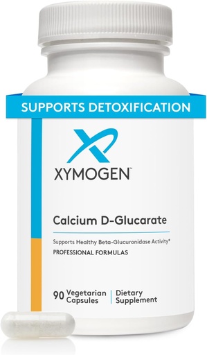 [BRSWIZA4OF4RS3DY] XYMOGEN Calcium D-Glucarate 500mg - Supplement to Support Healthy Detox of Fat-Soluble Toxins, Hormones Like Estrogen + Androgens (90 Capsules)