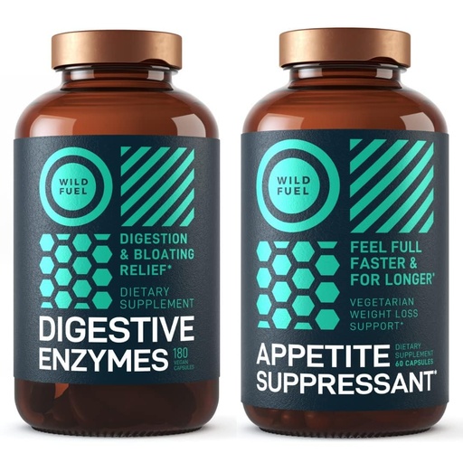 [BRSW2CARDF5A4CTF] WILD FUEL Digestive Enzyme and Appetite Suppressant Diet Support Bundle