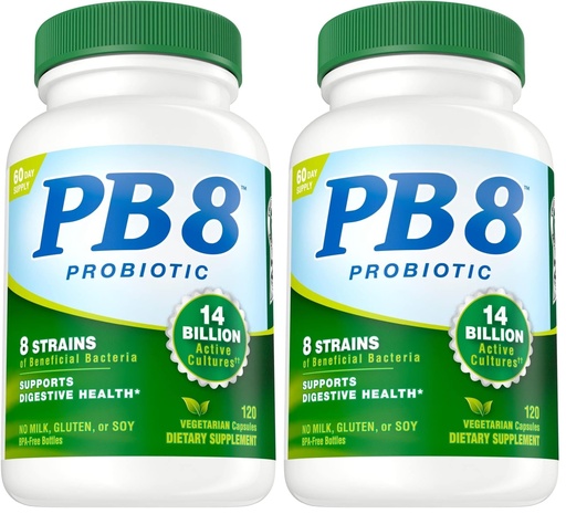 [BRSROED7PNYR62TZ] Nutrition Now PB 8 Probiotic Acidophilus for Life* Vegetarian Dietary Supplement for Men and Women, 120 Count (Pack of 2)