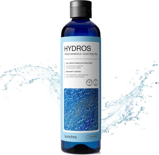 [BRSRMBADCR5RODY2] Synchro - Hydros Trace Mineral Drops with Electrolytes, Mineral-Rich Water Drop for Electrolyte Water, Hydrating Electrolyte Drops for Nervous System Support, Mineral Drops for Drinking Water, 8 fl oz