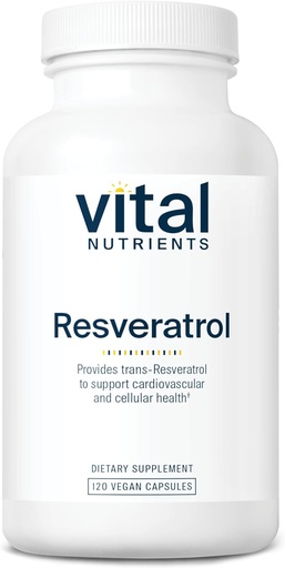 [BRSRAYA3DICRSYDB] Vital Nutrients Resveratrol | Ultra High Potency Antioxidant | Trans Resveratrol for Cardiovascular and Cell Health Support* | Vegan Supplement | Gluten, Dairy and Soy Free | Non-GMO | 120 Capsules