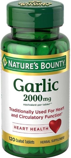 [BRSWKGYIBJ6RY3A7] Nature's Bounty, (5 Pack) Garlic, 2,000 mg, 120 Coated Tablets