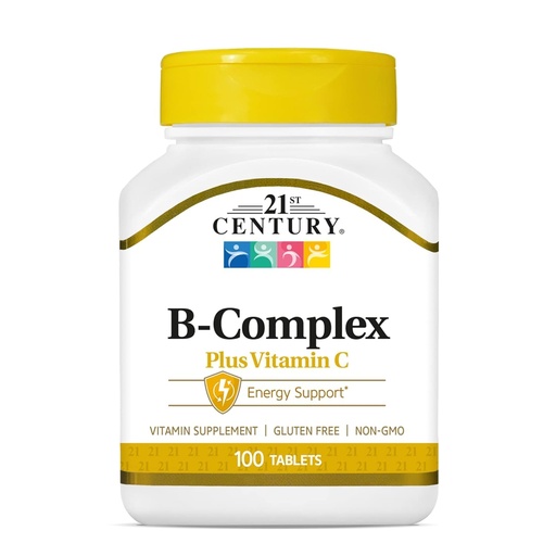 [BRSWIZTYCUARMHD2] 21st Century Healthcare, B Complex Plus Vitamin C, Tablets 100 Count (Pack of 1)