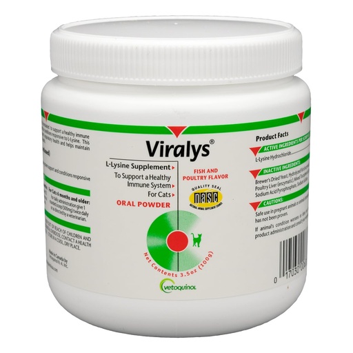 [BRSWIYQPCYCRMDIZ] Vetoquinol Viralys - Lysine Supplement for Cats & Kittens - Supports Eye Wellness, Respiratory Health & Immune Strength - Flavored Oral Powder for Easy Feeding & Daily Use - 100 Grams