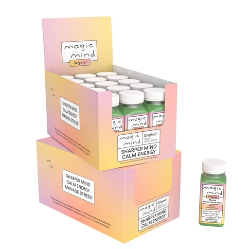 [BRSRMBL2O4BWAC3A] Magic Mind Focus Energy Drink Shots - Ei Jitters, Stressi relieveing, Ashwagandha, Toiminnalliset sienet, Matcha vihreä tee, B12-vitamiini, C-vitamiini - 2 FL Oz (30 Pack)