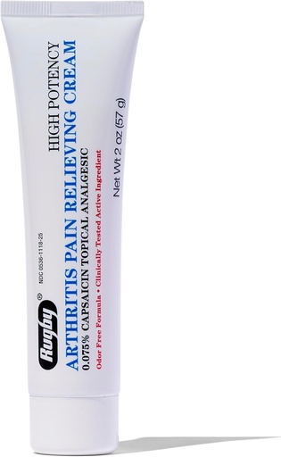 [BRSWGEAOCEMR62D6] Rugby High Potency Capsaicin 0.075% Cream - Pain Relief Cream for Arthritis - 2 Oz (57g), (1 Pack)