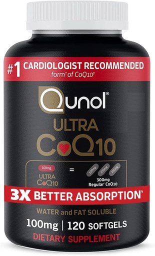 [BRSW2AIHDIFBG3LB] Qunol CoQ10 100mg Softgels, Qunol Ultra CoQ10 100mg, 3x Better Absorption, Antioxidant for Heart Health & Energy Production, Coenzyme Q10 Vitamins and Supplements, 120 Count (Pack of 24)