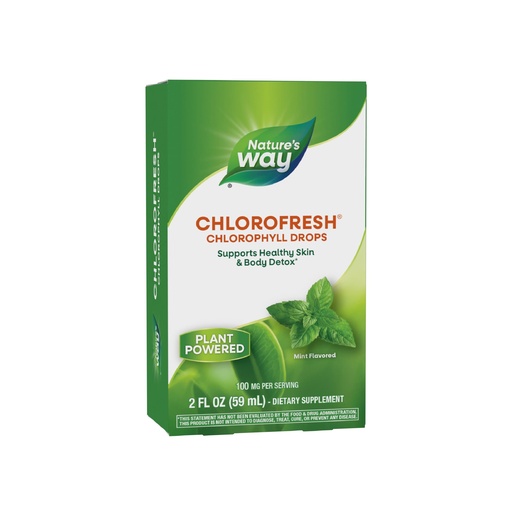 [BRSWIFALBR4WC2DC] Nature's Way Chlorofresh Chlorophyll Drops, Supports Detox Pathways*, Liquid Chlorophyllin Copper Complex, Supports Healthy Skin*, Internal Deodorant*, Mint Flavored, 2 Fl Oz (Packaging May Vary)
