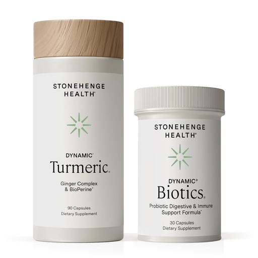 [BRSW2BD7CN4BGGT6] Stonehenge Health Dynamic Turmeric, Dynamic Biotics Probiotic: Joints and Digestion Support Bundle
