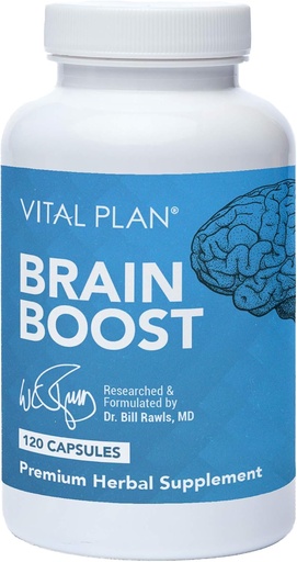 [BRSWYFAECQORU3I2] Vital Plan Brain Boost Supplement by Dr. Bill Rawls – Brain Boosting Cápsulas w/Lion Mane, Garra de Gato, Bacopa, Sensoril Ashwagandha & Ginkgo Biloba