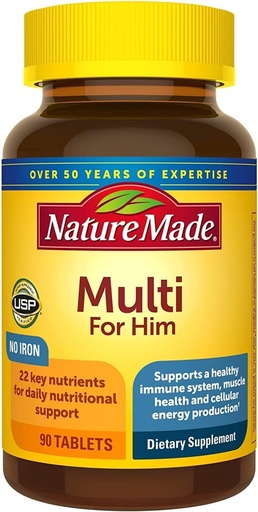 [BRSWIAA3OEHWOAD2] Nature Made Multi For Him 90 Tablets (Pack of 4)