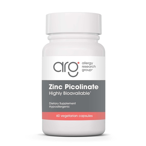 [BRSWIYQDAR7BC3LM] ARG Zinc Picolinate - Supports Healthy Immune System - Delivers 25 mg of Zinc - Highly Bioavailable Superior Absorption - Vegetarian & Hypoallergenic - 60 Servings - 60 Capsules