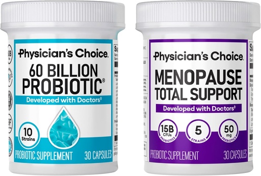 [BRSROBA2BAHQOYDH] Physician's CHOICE Menopause Support + Digestive Health Support Bundle - 30ct