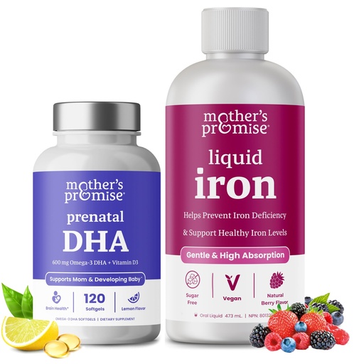 [BRSRABAKCUBWGYDV] Mother's Promise Prenatal DHA & Liquid Iron Bundle